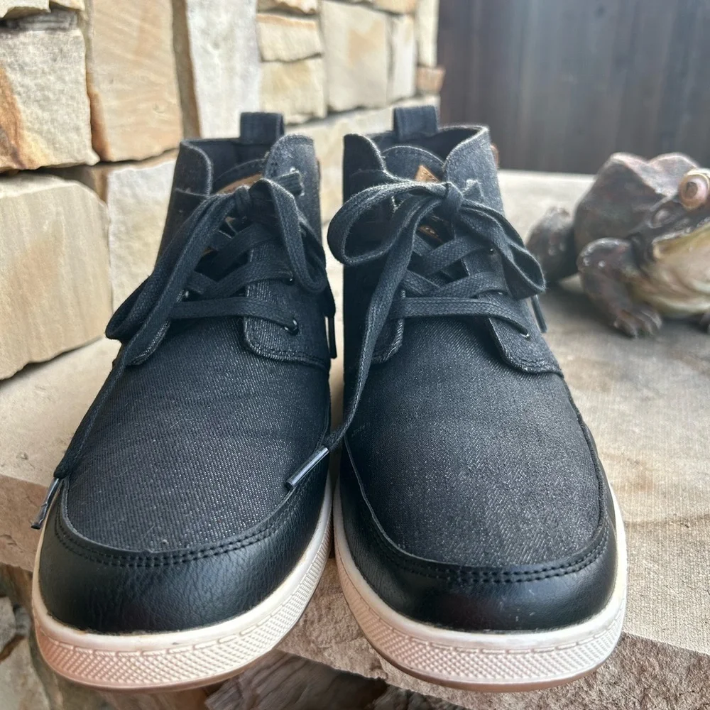 Levi’s Hi-top denim mens casual canvas lace up sneakers Sz-9.  F‎